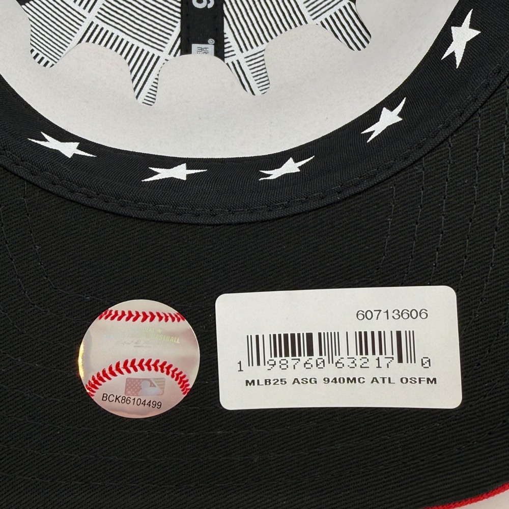 Atlanta Braves Hat New Era 9FORTY All Star Game Baseball Adjustable Navy Red NWT - Picture 3 of 14